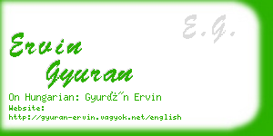 ervin gyuran business card